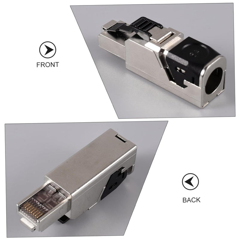 Gold Plated Cat6a Shielded Pass Through RJ45 Ethernet Connector Crimp Tool Easy Installation - Image 3